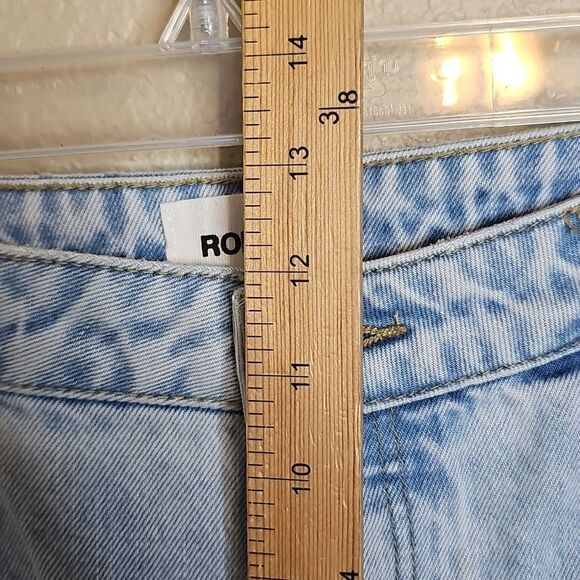 Rolla's 31 Classic Straight Courtney  High Rise Button Fly Blue Denim Jeans - Picture 9 of 13